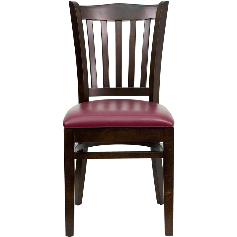 Walnut Wood Chair-Burg Vinyl