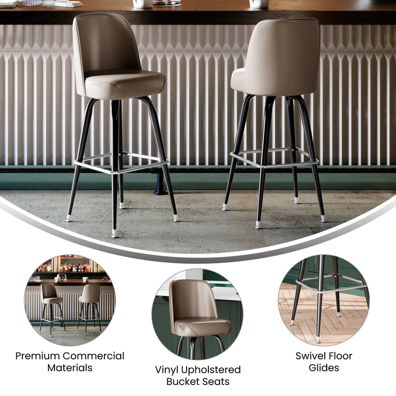Beige Metal Bar Stool