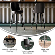 Dark Brown Metal Bar Stool