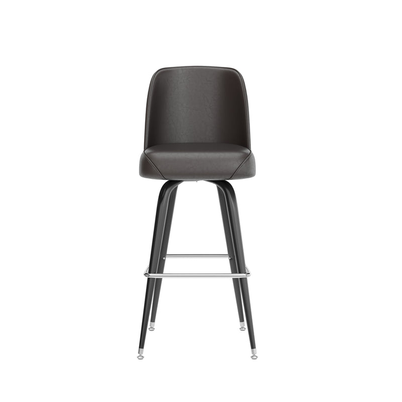 Dark Brown Metal Bar Stool