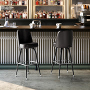 Dark Brown Metal Bar Stool