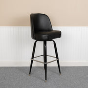 Black Swivel Bucket Seat Stool