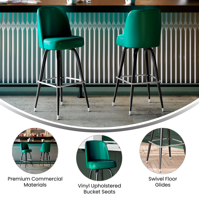 Green Metal Bar Stool