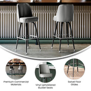 Gray Metal Bar Stool