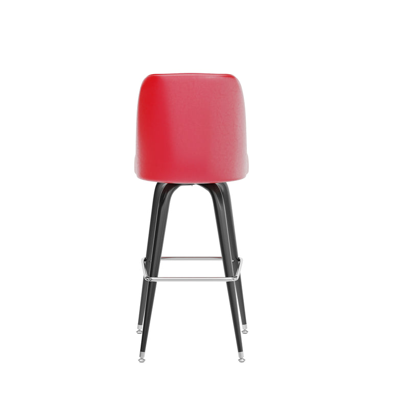 Red Metal Bar Stool