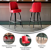 Red Metal Bar Stool