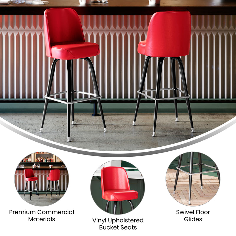 Red Metal Bar Stool