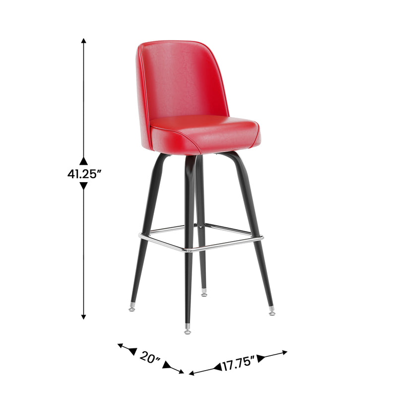 Red Metal Bar Stool
