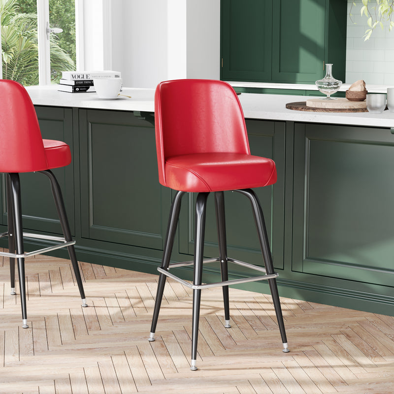 Red Metal Bar Stool