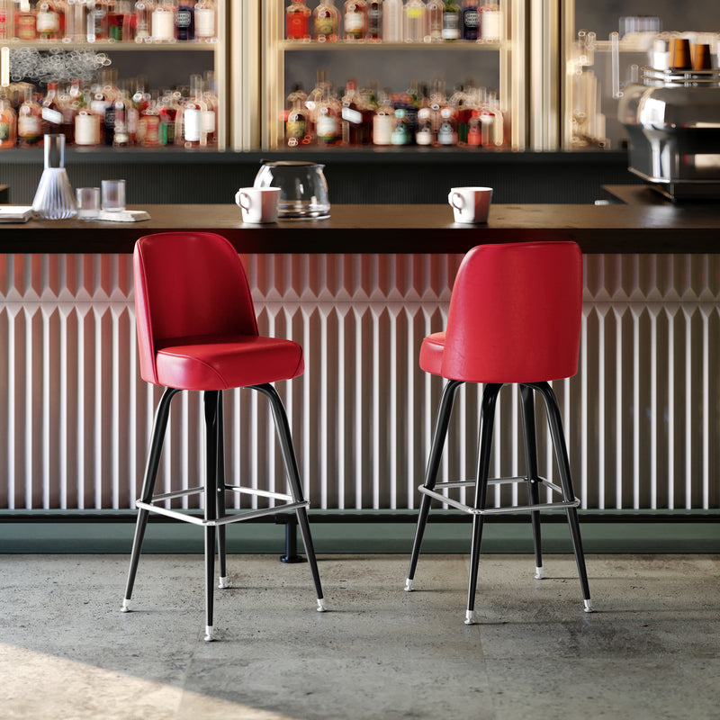 Red Metal Bar Stool