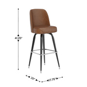 Weathered Brn Metal Bar Stool