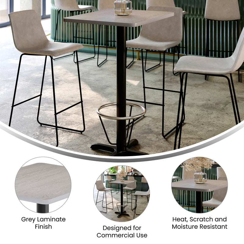 24x30 Gray Table Top & X Base