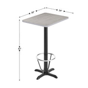 24x30 Gray Table Top & X Base