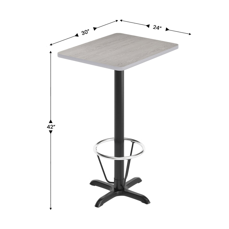 24x30 Gray Table Top & X Base