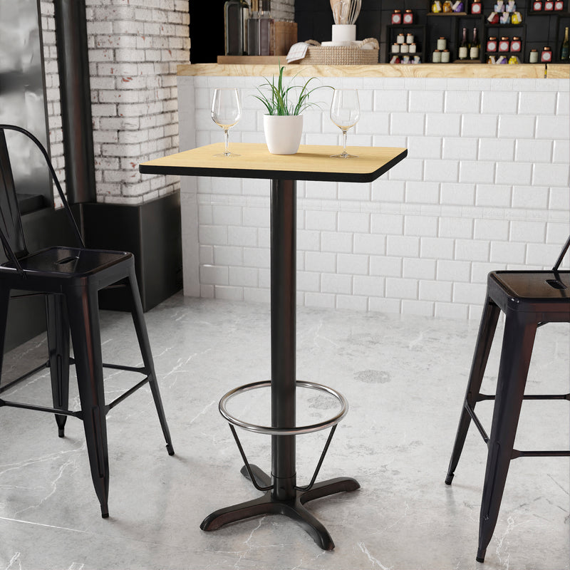 24SQ Natural Table-X-Base