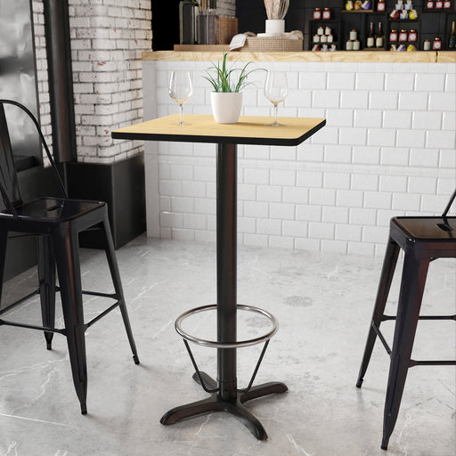 24SQ Natural Table-X-Base