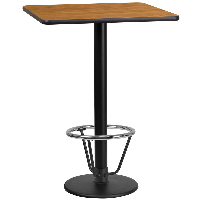 24SQ Natural Table-18RD Base
