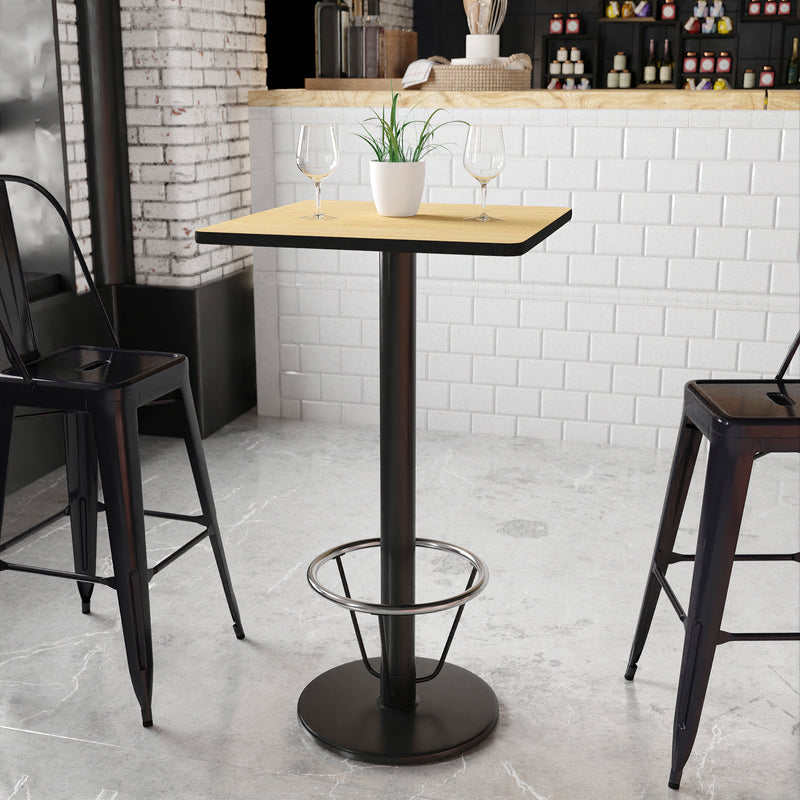 24SQ Natural Table-18RD Base