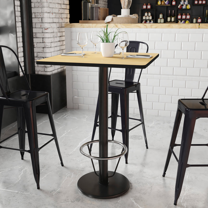 30SQ Natural Table-18RD Base