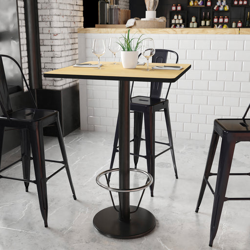 30SQ Natural Table-18RD Base