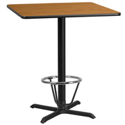 36SQ Natural Table-X-Base