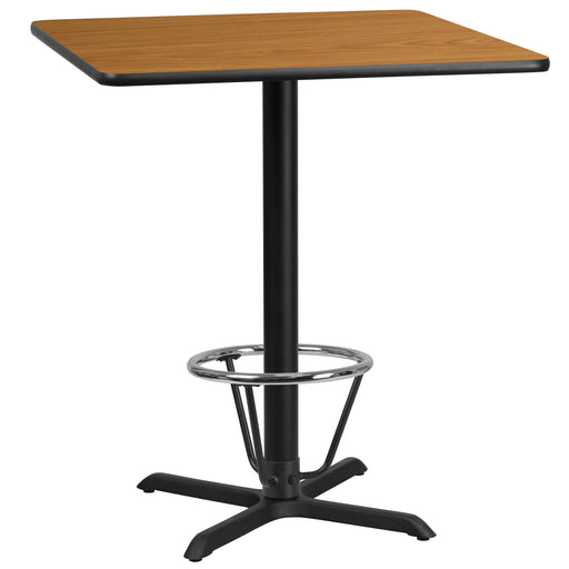 36SQ Natural Table-X-Base