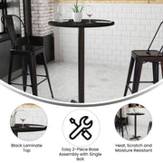 30RD Black Table-22x22 X-Base