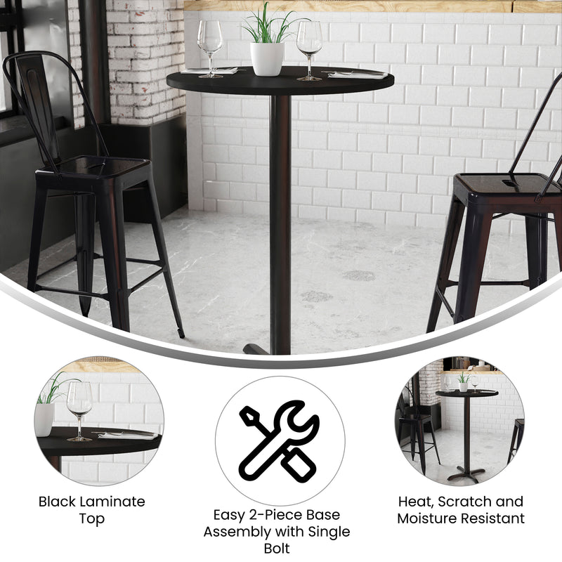 30RD Black Table-22x22 X-Base