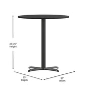 30RD Black Table-22x22 X-Base