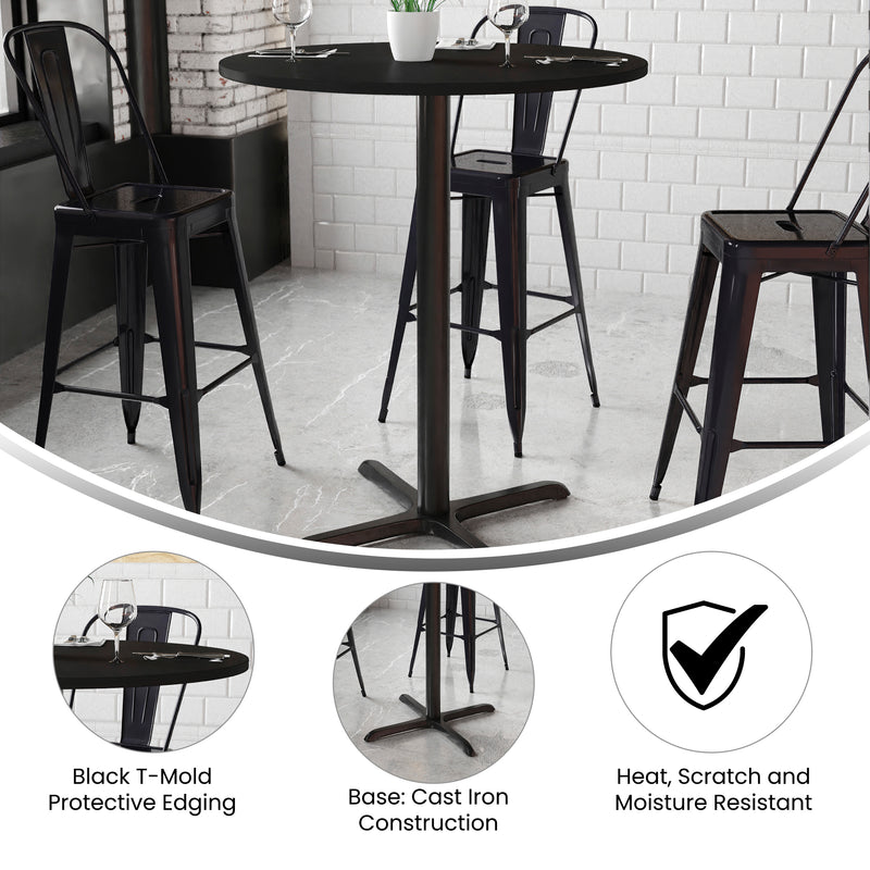 36RD Black Table-30x30 X-Base