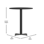 36RD Black Table-30x30 X-Base