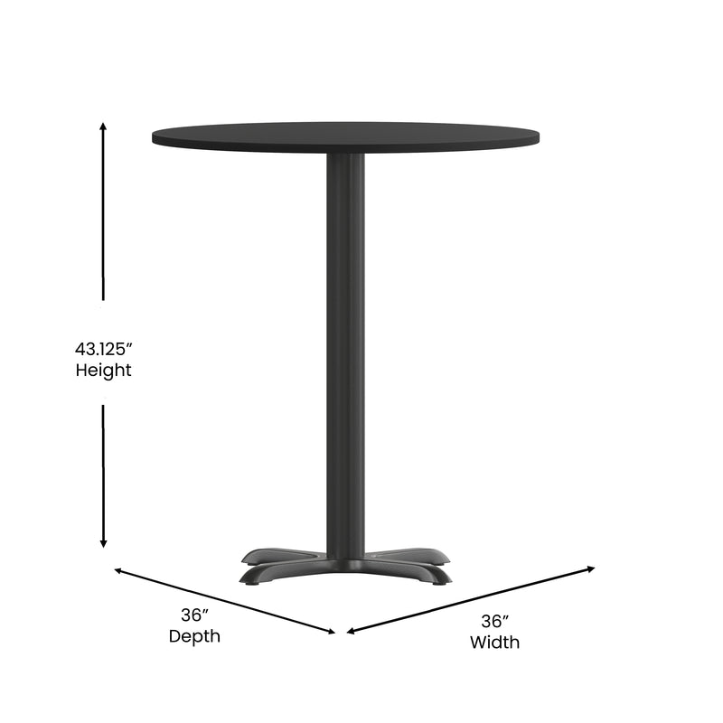 36RD Black Table-30x30 X-Base