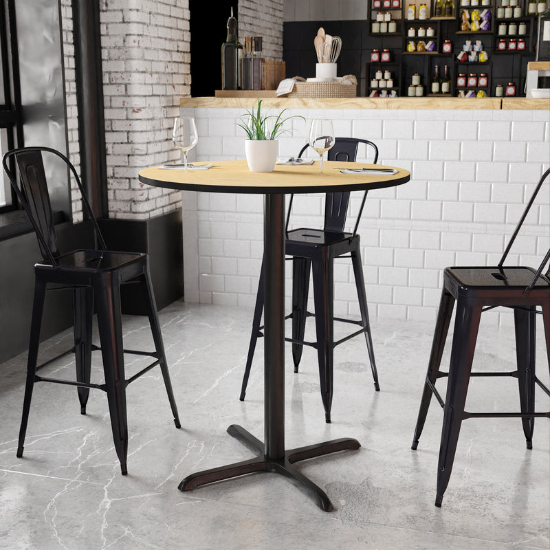 36RD NA Laminate Table-X-Base