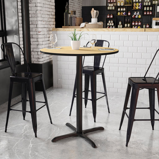 36RD NA Laminate Table-X-Base