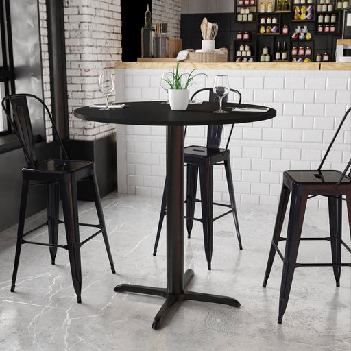 42RD Black Table-33x33 X-Base