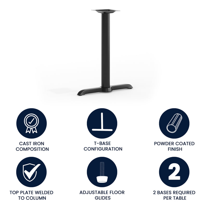 Black 5x22 Table Height T-Base