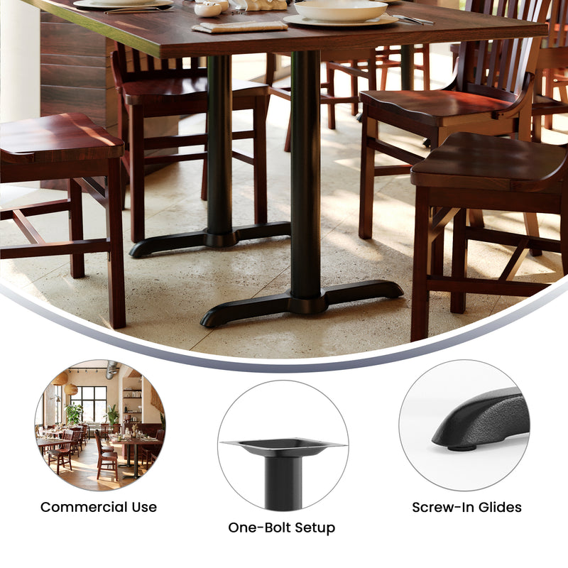 Black 5x22 Table Height T-Base