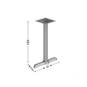 5"x22" Silver T-Base w/ Column