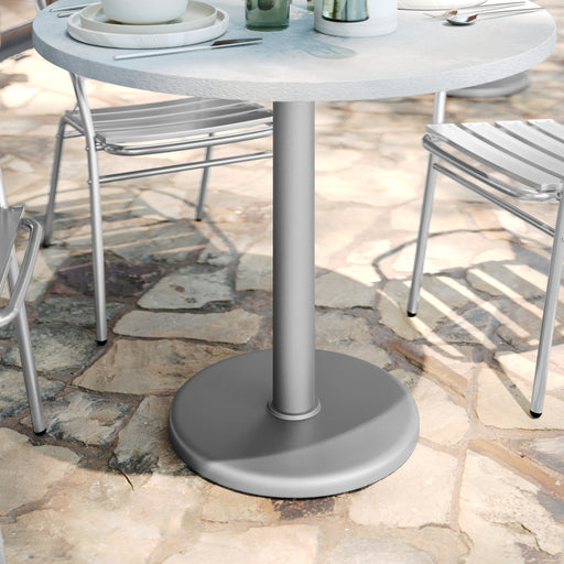 18" RD Silver Base w/ Column