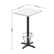 24x30 White Table Top & X Base