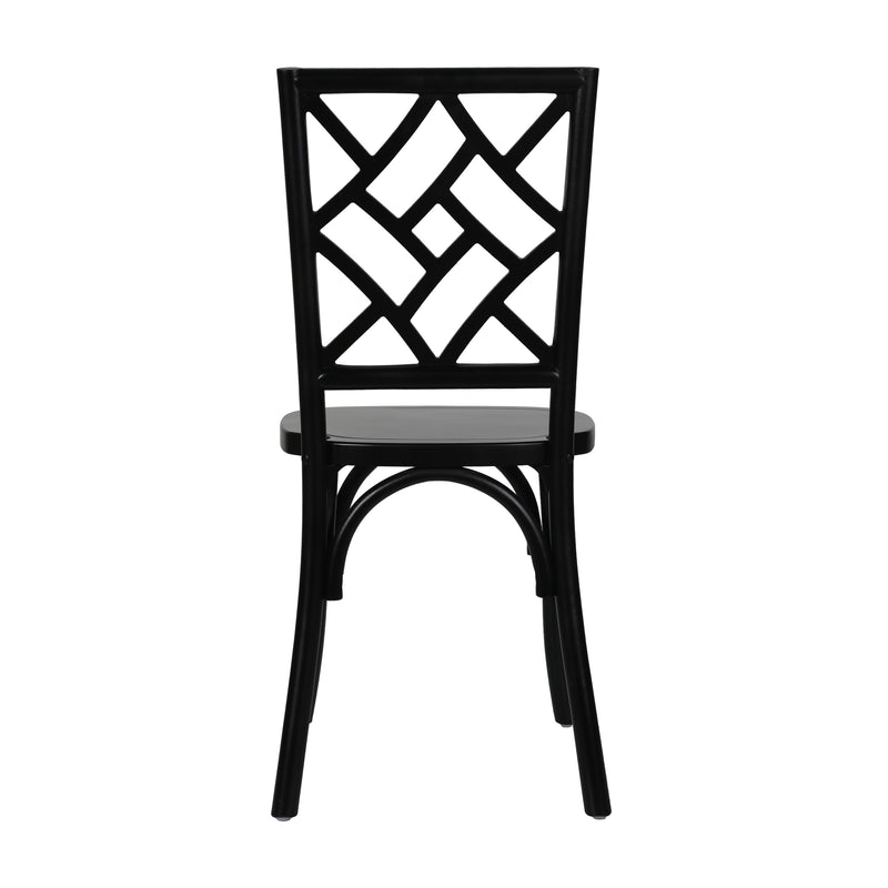 Black Solid Wood Dining Chair
