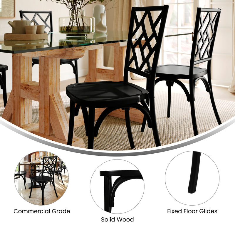Black Solid Wood Dining Chair