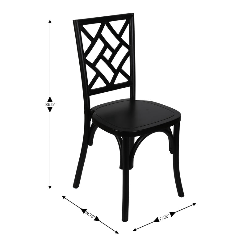 Black Solid Wood Dining Chair