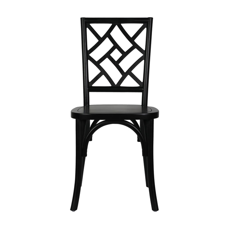Black Solid Wood Dining Chair