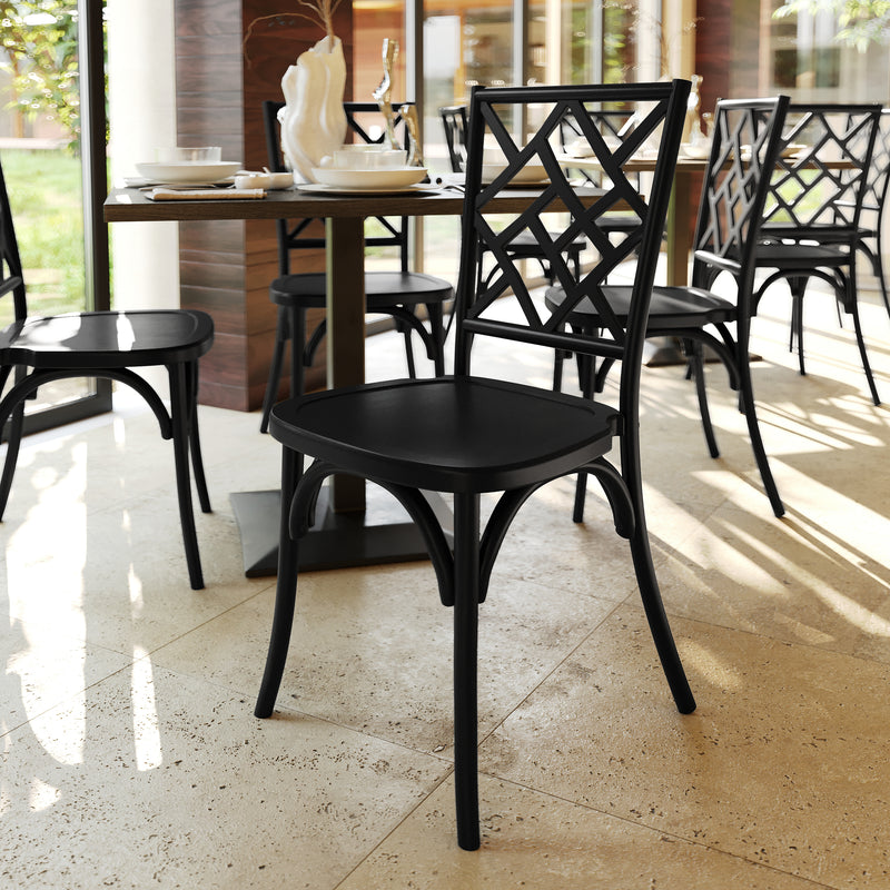 Black Solid Wood Dining Chair