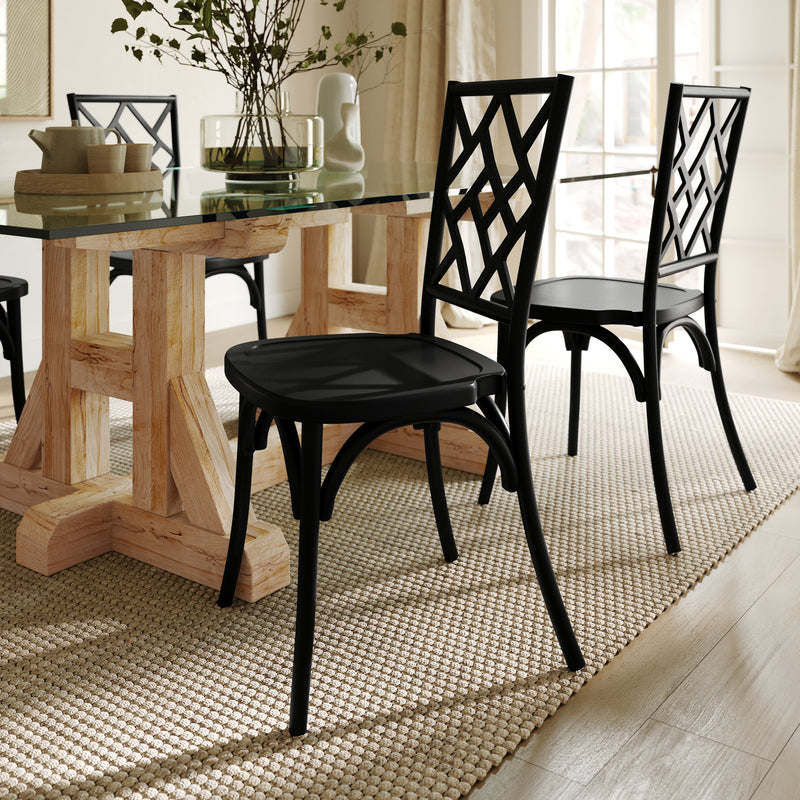 Black Solid Wood Dining Chair