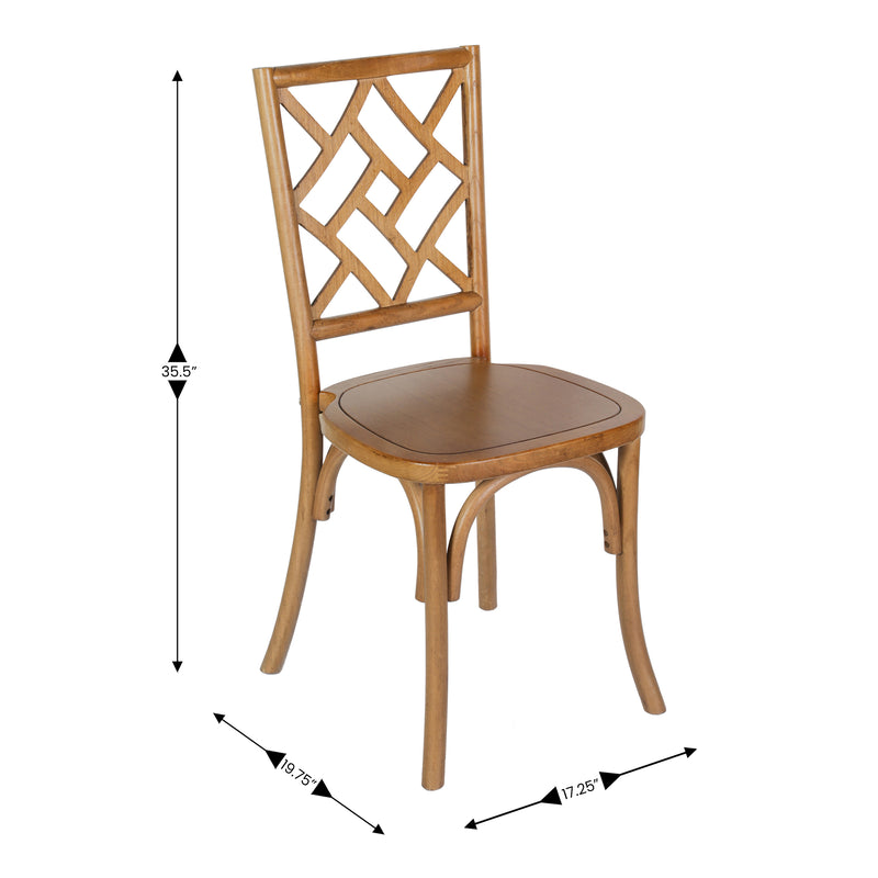Pecan Solid Wood Dining Chair