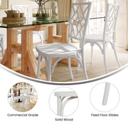 White Solid Wood Dining Chair