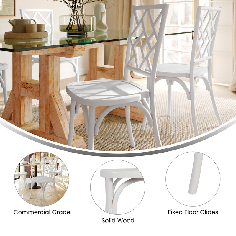 White Solid Wood Dining Chair