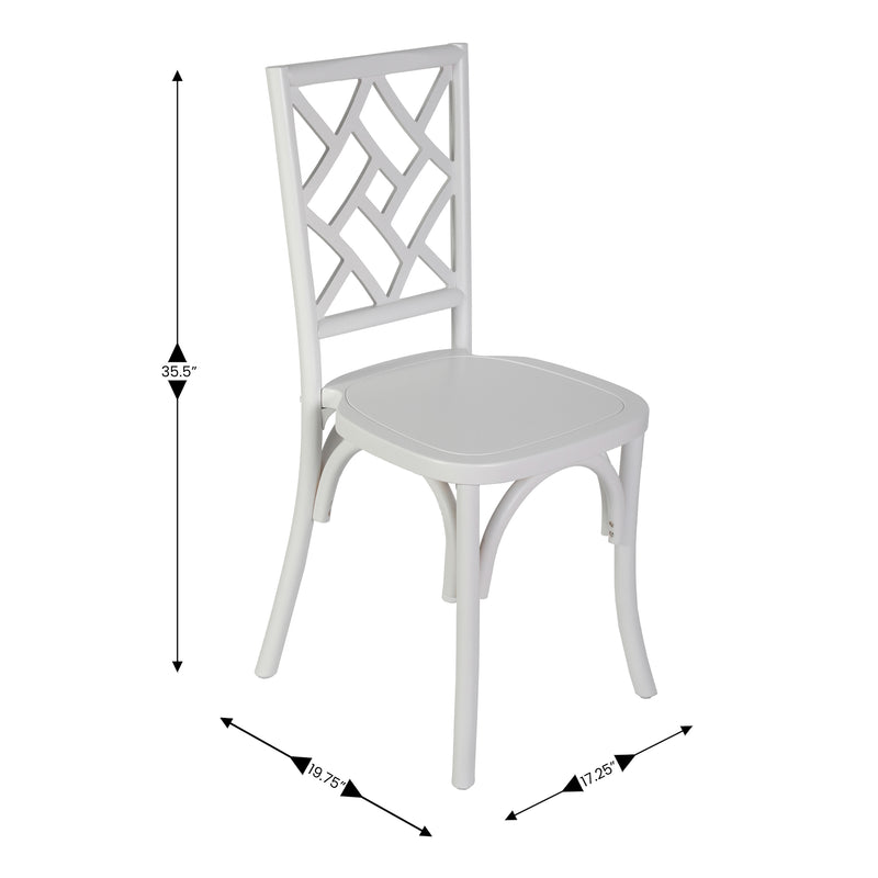 White Solid Wood Dining Chair